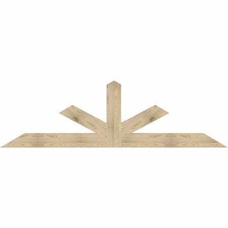 Ekena Millwork Saratoga Rough Sawn Timber Gable Bracket, Douglas Fir, 96"W x 28"H x 4"D x 6"F, 7/12 Pitch GBW096X28X0406SAR00RDF